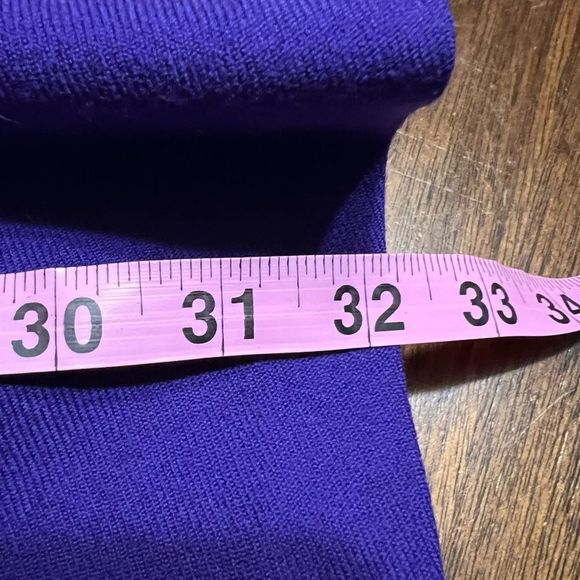Vintage Royal Purple Wool Fit & Flare Midi Skirt Fully Lined Sz 18 NWT - Picture 9 of 10